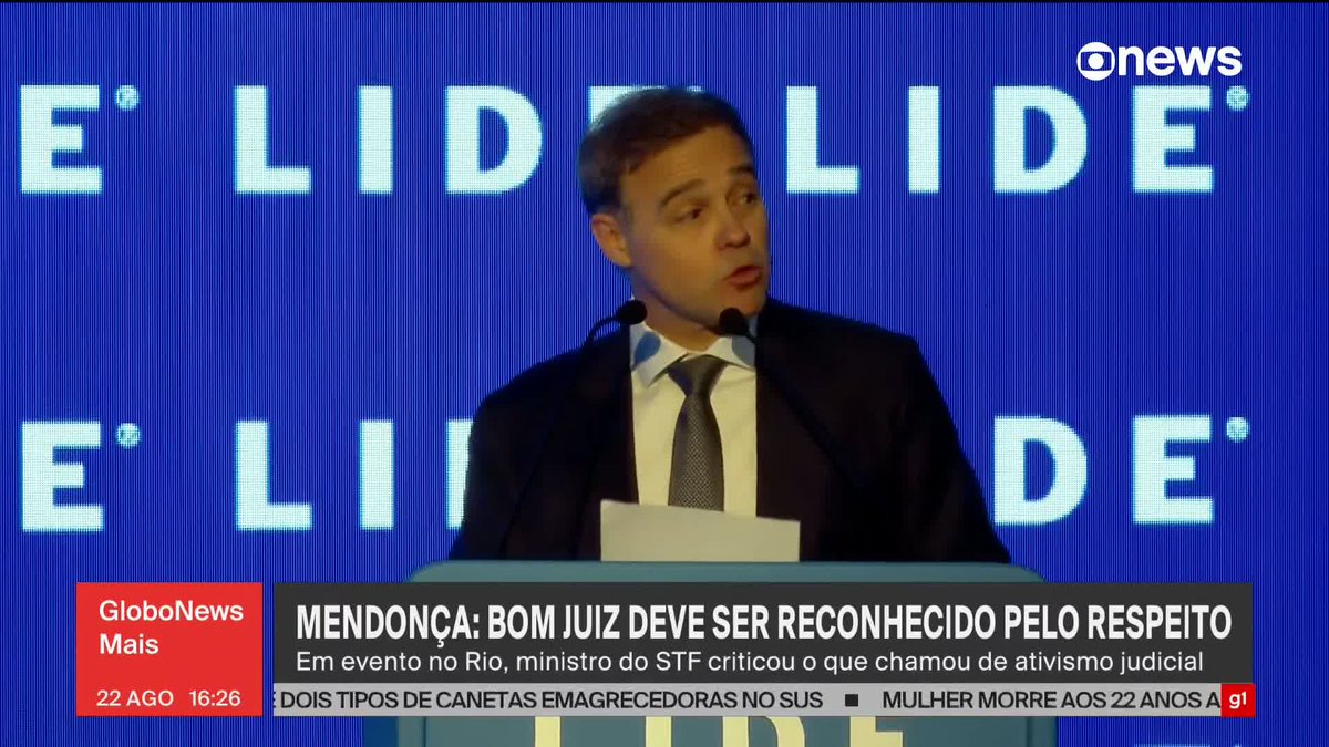 André Mendonça critica o que chamou de “ativismo judicial”. O ministro disse que o Judiciário não pode ser um fator de criação ou inovação legislativa: “O bom juiz tem que ser reconhecido pelo respeito, não pelo medo.” #GloboNewsMais ➡ Assista à #GloboNews:
