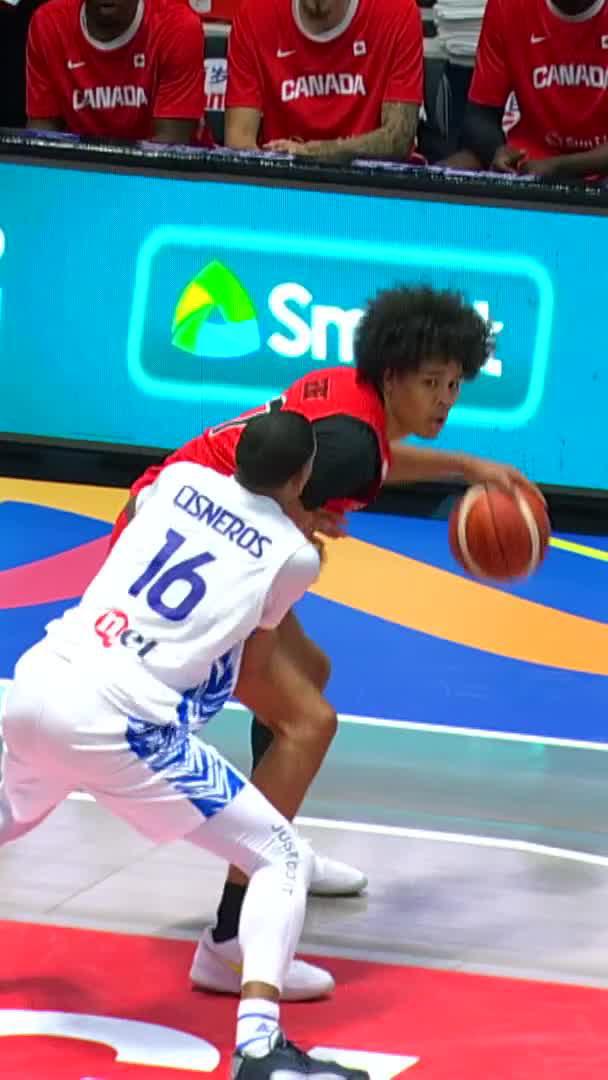Kyshawn George with the spin into buckets 🔥🏀 #AmeriCup Canada Basketball