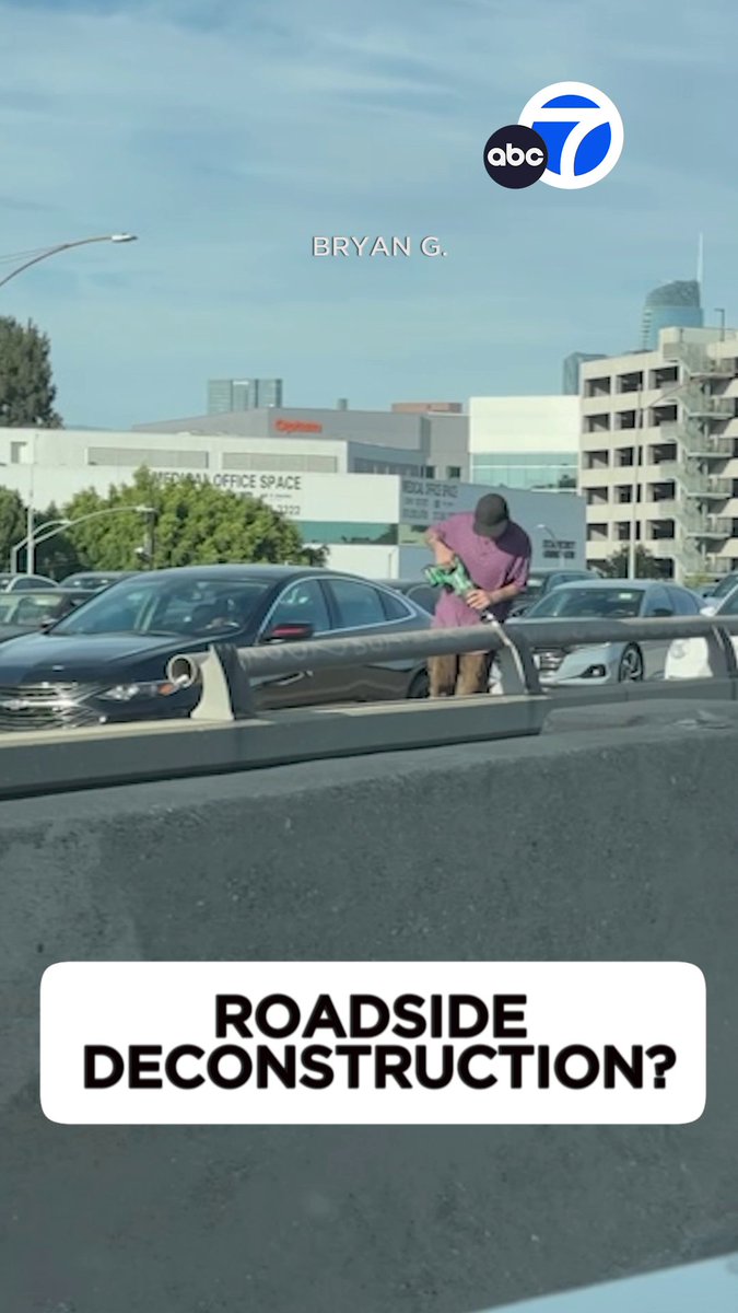Roadside deconstruction?! The CHP and Caltrans are investigating after a person was spotted sawing part of the guardrail near the 10 and 110 interchange in downtown Los Angeles.