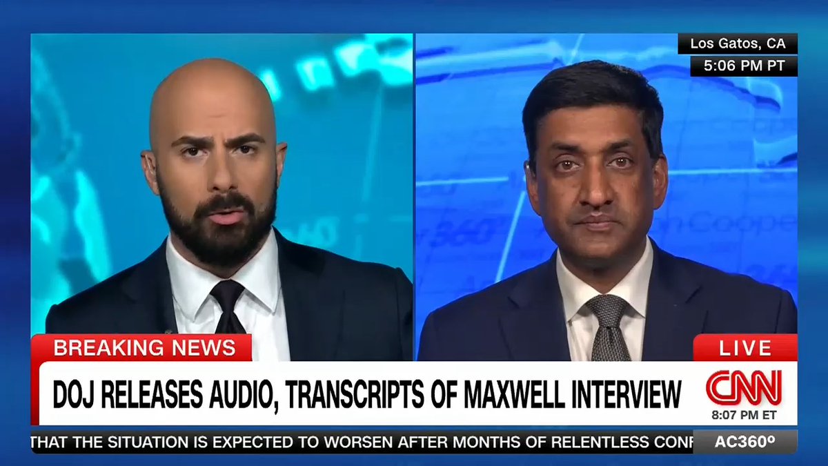 "The DOJ is stonewalling": Democratic Congressman Ro Khanna calls on the Department of Justice to release all files associated with the Epstein case.