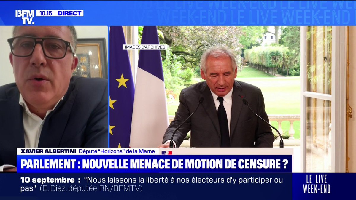 Pour Xavier Albertini, député (Horizons), si une motion de censure est votée à l'Assemblée nationale, "elle sera rejetée"
