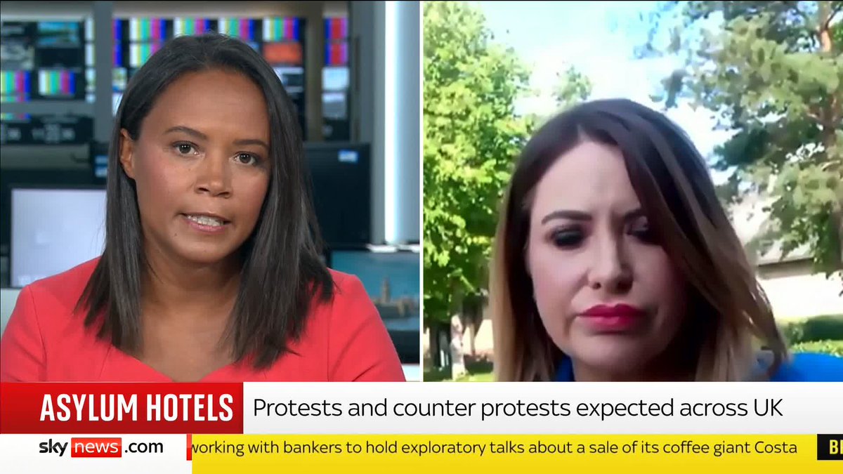 "Illegal immigration needs to stop" Sky's Leah Boleto presses the leader of Broxbourne Council, Corina Gander, on the potential cost to the local authority for a legal challenge against the use of a migrant hotel in the area 📺 Sky 501