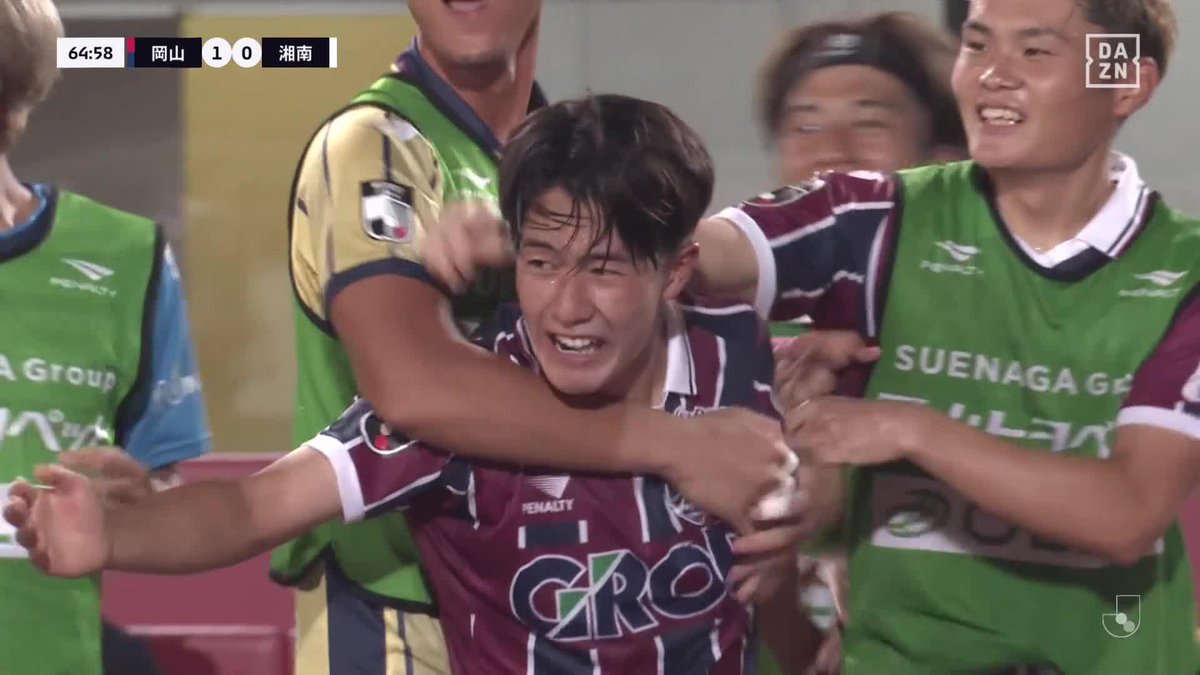 均衡を破ったのは18歳 迷いなく振りぬいた左足！ “岡山の未来” 佐藤龍之介が先制ゴール🔥 🏆明治安田J1リーグ第27節 🆚岡山×湘南 📺#DAZN LIVE配信中 #Jみようぜ #Jリーグ #だったらDAZN