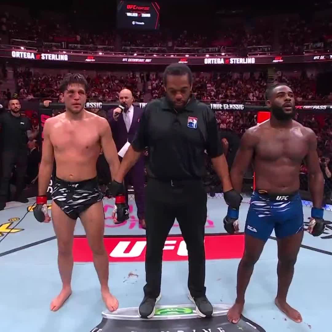 Aljamain Sterling defeats Brian Ortega by unanimous decision! (50-45 x3) #UFCShanghai
