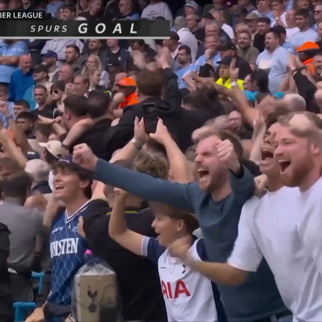 SPURS TAKE THE LEAD OVER MAN CITY. Brennan Johnson with the finish! 👀
