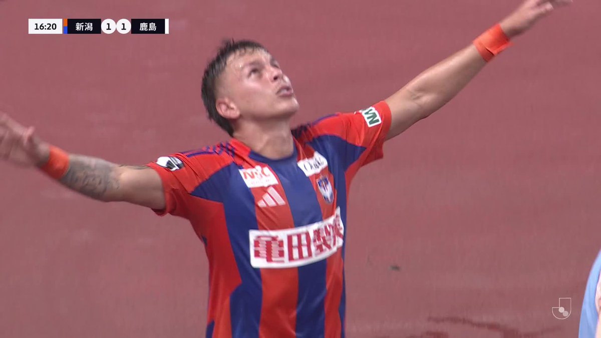 🎦 ゴール動画 🏆 明治安田Ｊ１リーグ 第27節 🆚 新潟vs鹿島 🔢 1-1 ⌚️ 17分 ⚽️ マテウス モラエス（新潟) #Ｊリーグ