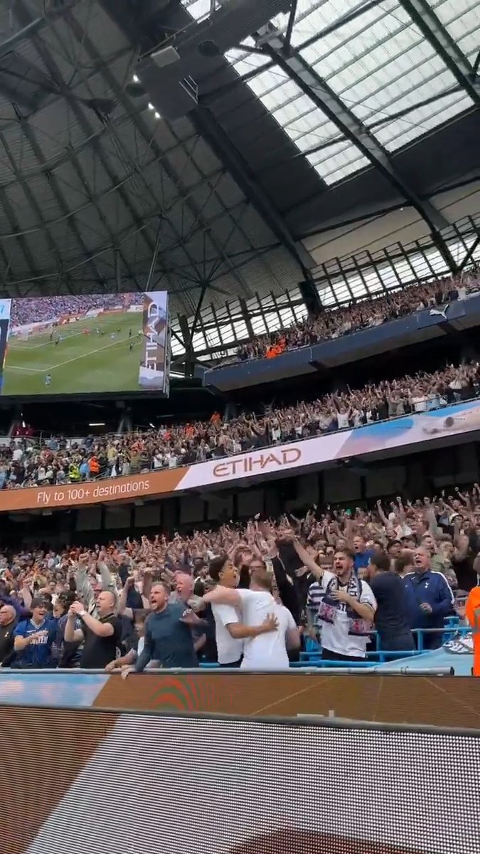BEDLAM in the away end for Spurs fans as they go up 2-0! 🔊
