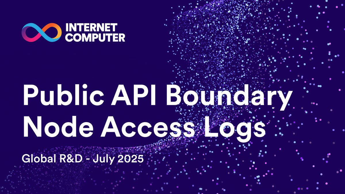 Ever wondered what traffic your canister gets? Now API boundary node logs are public in real time. 📡 Stream logs directly 🔎 Get insights into canister usage 📊 Build your own analytics Learn more 👉