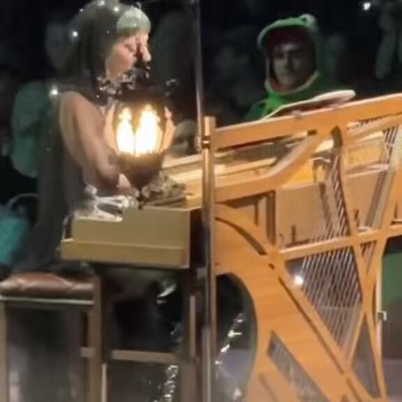 not kermit the frog gagging in the audience when lady gaga performed hair 😭😭😭