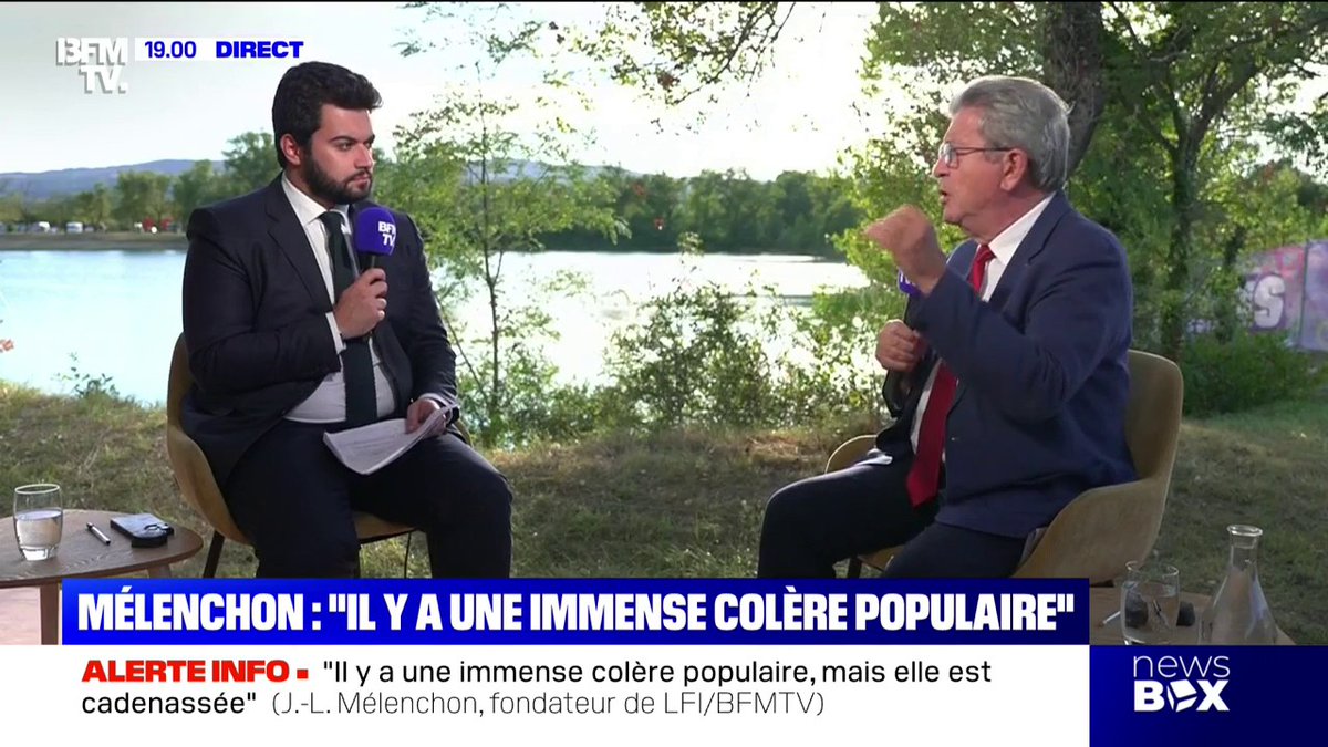 "Il y a une immense colère populaire" Jean-Luc Mélenchon, chef de file de La France insoumise, s'est exprimé à propos du mouvement du 10 septembre qui appelle à bloquer tout le pays