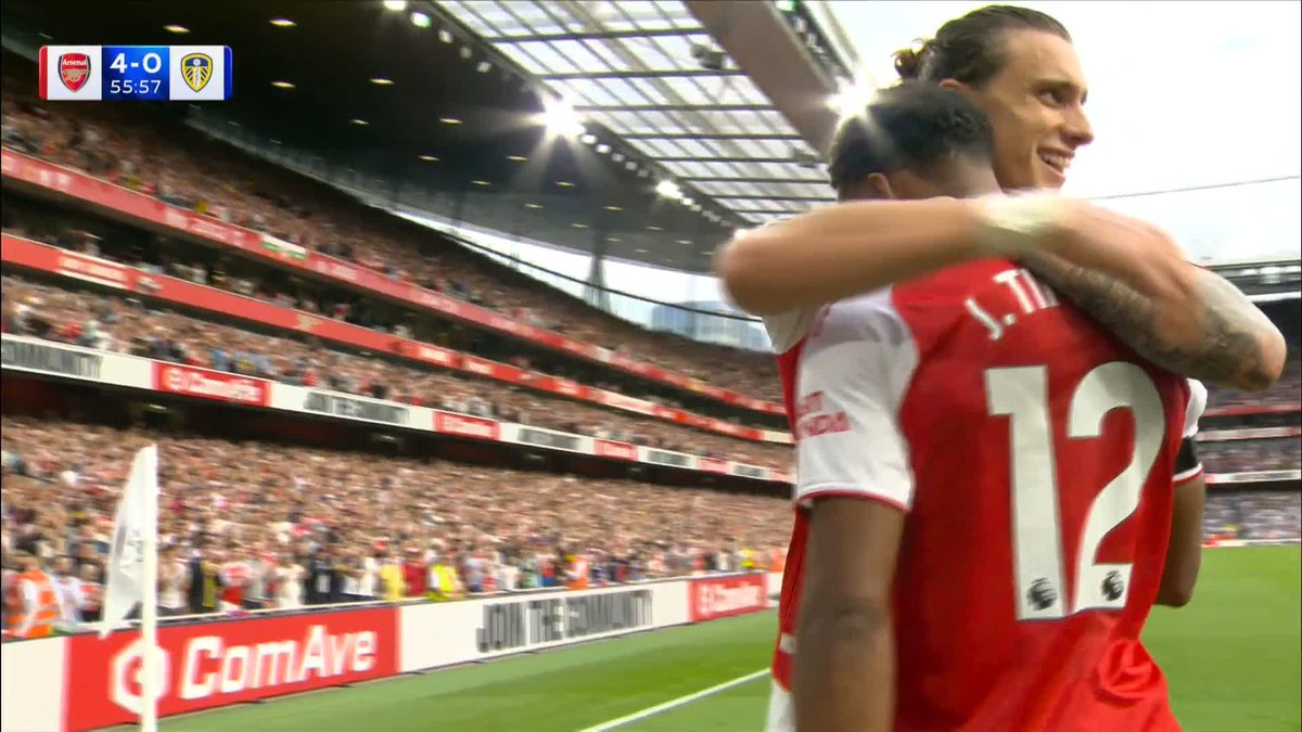 Copy and paste! Jurrien Timber gets his second of the game and from a Declan Rice corner once again 🔗