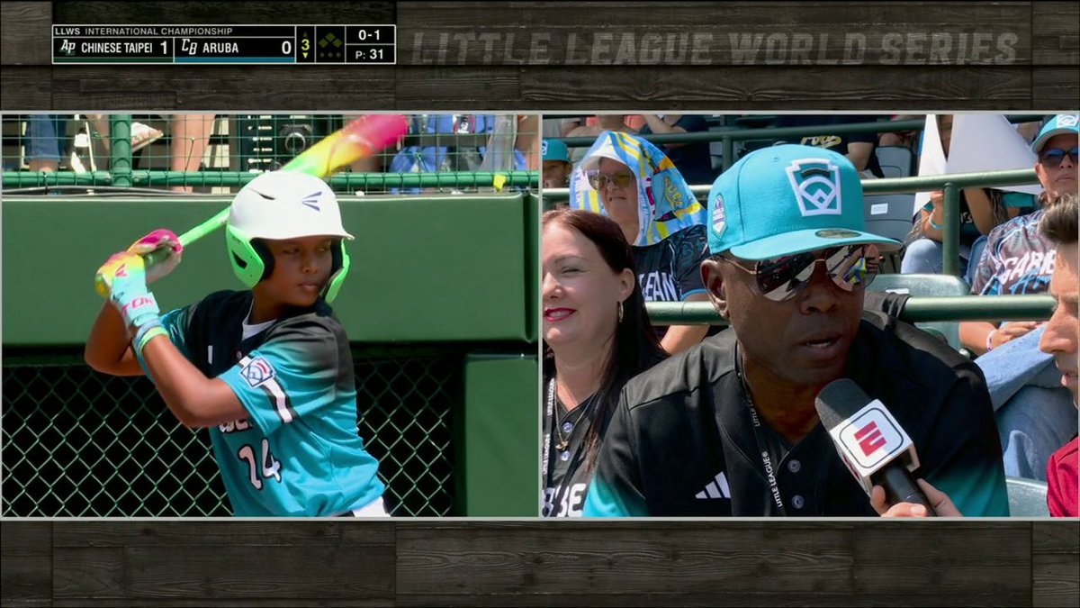 Former MLB player Gene Kingsale is cheering on his son, Prinze Kingsale, as Aruba competes for an International LLWS Championship 🙌