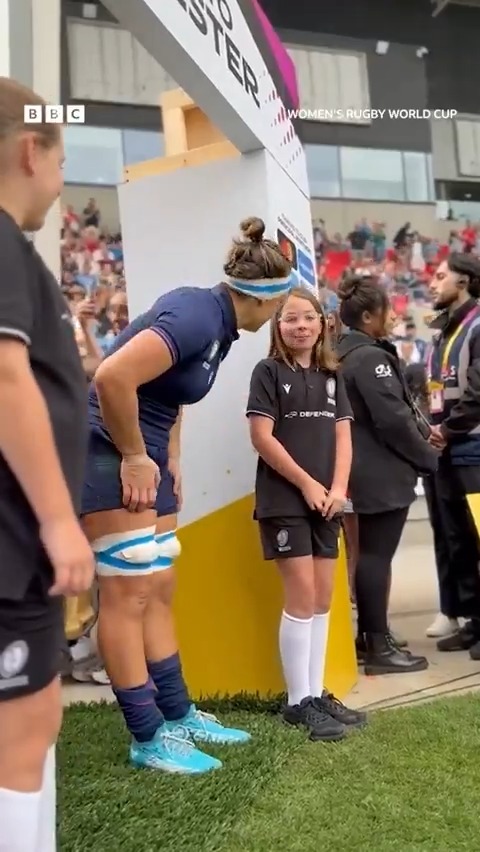 Memories that'll last a lifetime ✨ This mascot looked so excited ahead of Scotland vs Wales in the Women's Rugby World Cup!