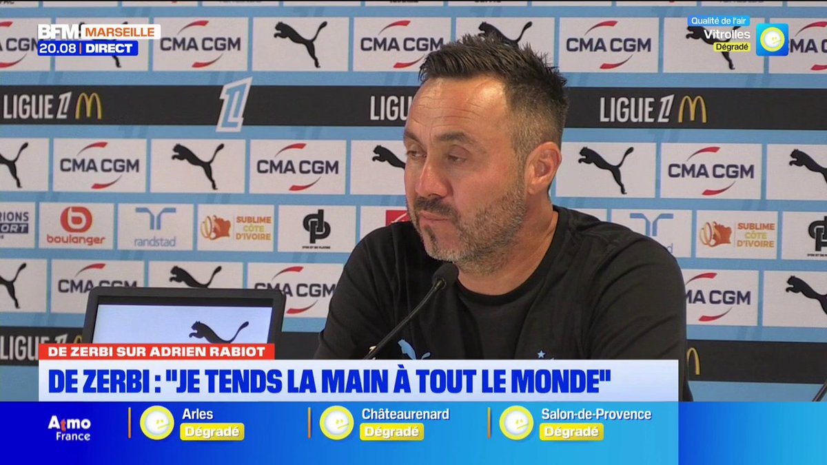 Roberto De Zerbi est "prêt à tendre la main" à Adrien Rabiot