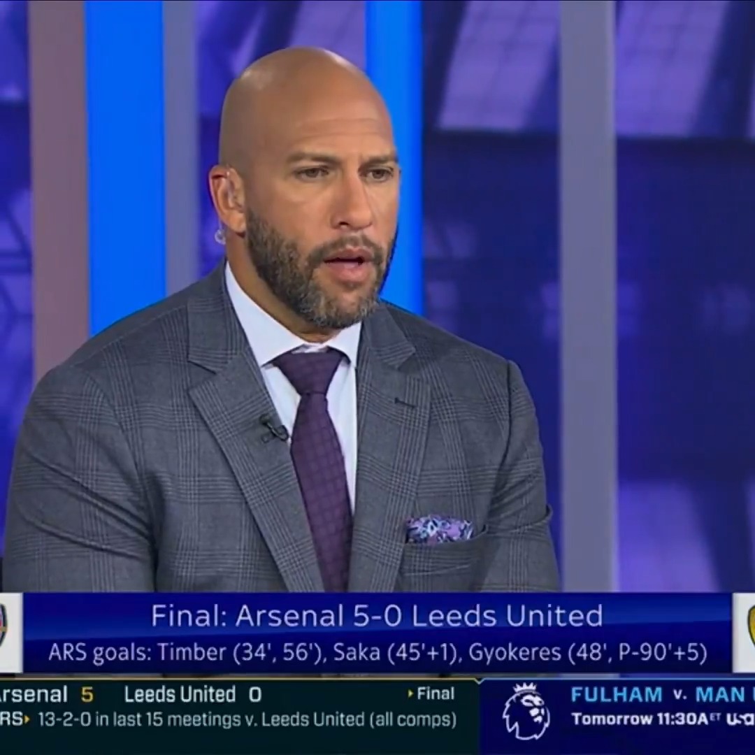 "This team is built differently... I think this Arsenal team is getting there." Rebecca, Tim and Robbie Mustoe talk Gunners after a statement 5-0 win over Leeds.