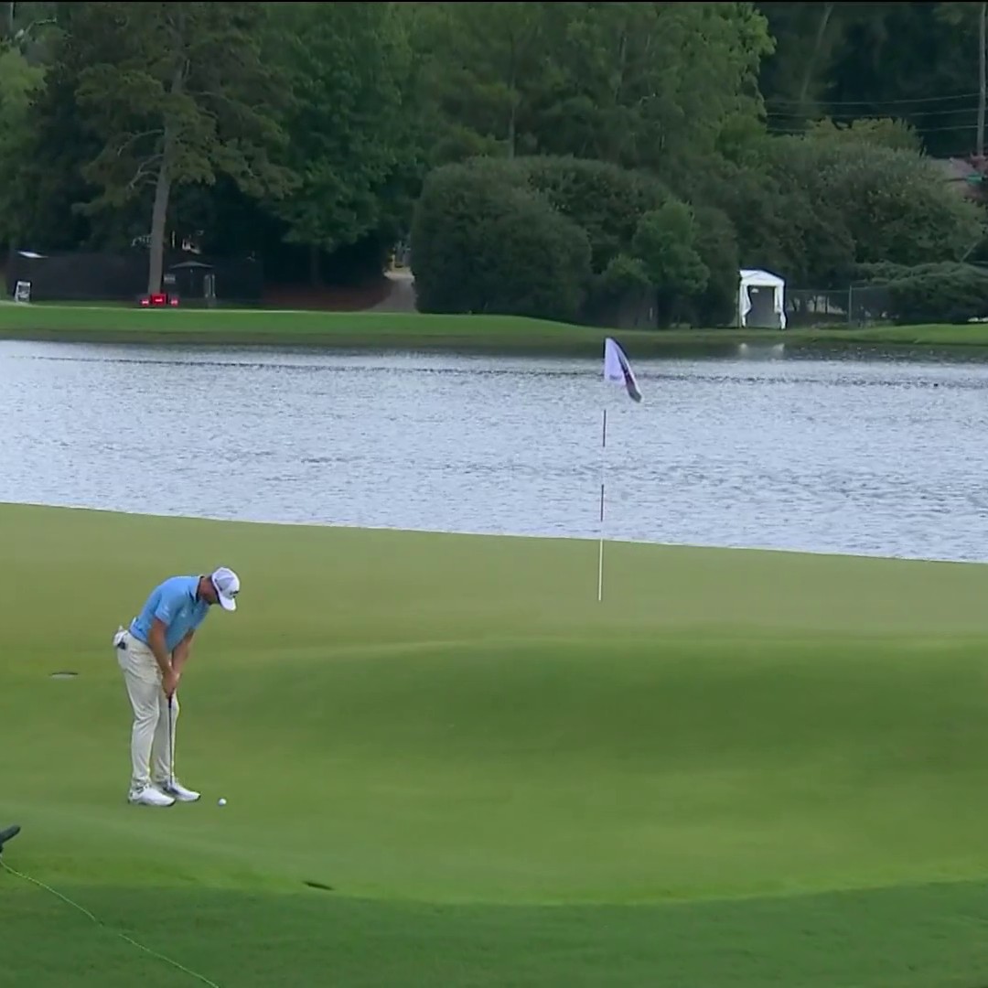 Sam Burns with a phenomenal putt up the slope and in for birdie. 🔥