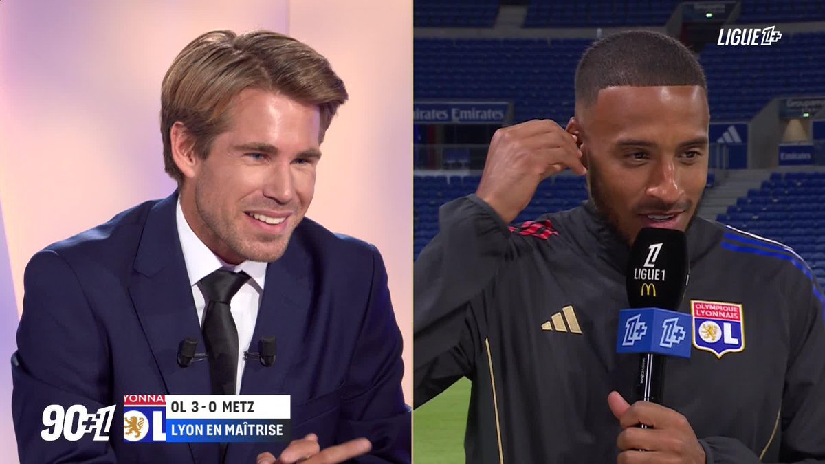 Corentin Tolisso 🇫🇷 "qui prend sa revanche" à l’égard de Giovanni Castaldi en direct. 😅 Le capitaine lyonnais lui rappelle les mots qu’a eu le journaliste sur lui il y a quelques années sur un plateau. 🎥 L1+