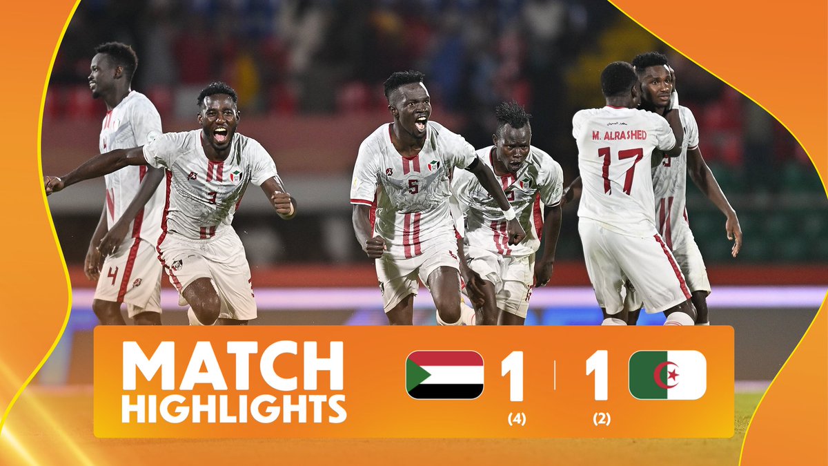 🎥 HIGHLIGHTS: 🇸🇩 (4)1-1(2) 🇩🇿 Penalty drama ends with Sudan celebrating a semi-final ticket! 🎯 Purchase your #TotalEnergiesCHAN2024 tickets here 👉