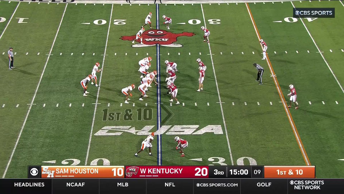 Alton McCaskill runs for 6⃣9⃣ yards on 3⃣ totes, culminating in a score to cut the deficit to three‼️ 📺- CBS Sports Network #NoLimitsOnUs | Sam Houston Football