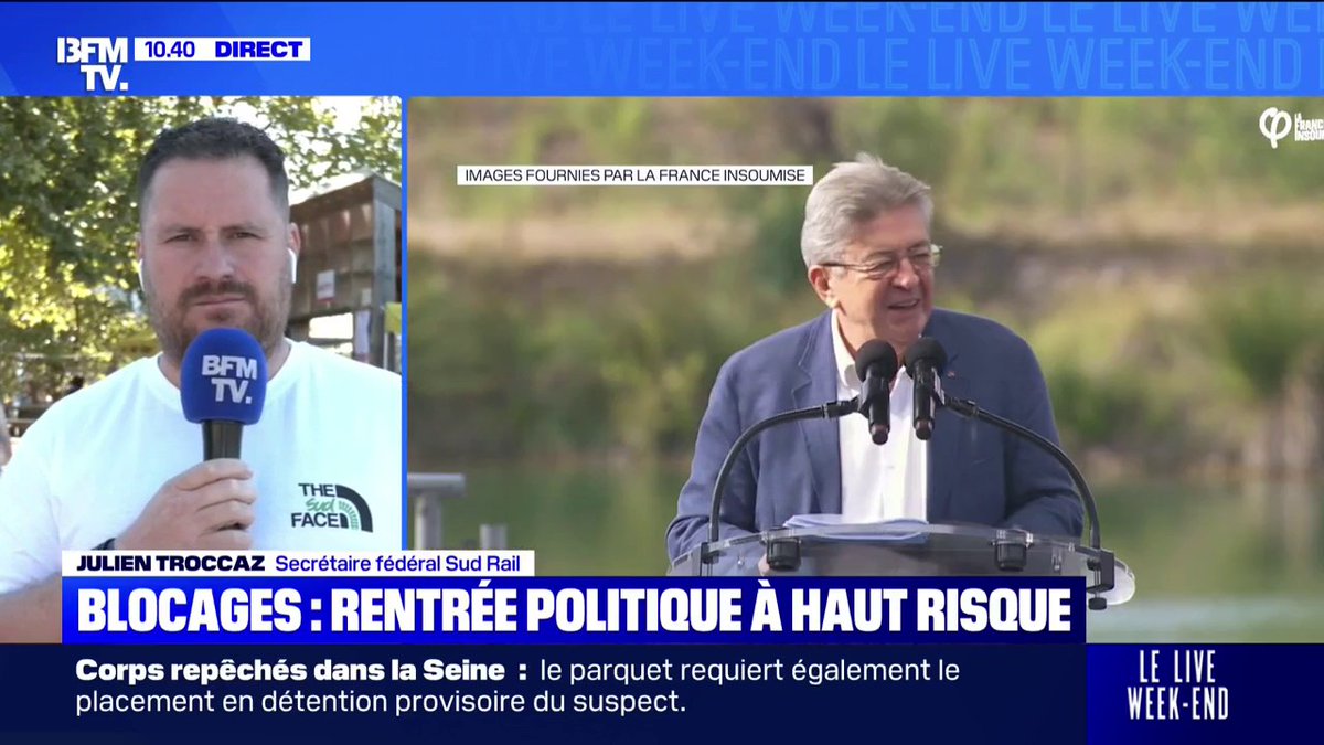 Blocage du 10 septembre: "Ce n'est pas la mobilisation de Jean-Luc Mélenchon", éclaircit Julien Troccaz, Secrétaire fédéral Sud Rail