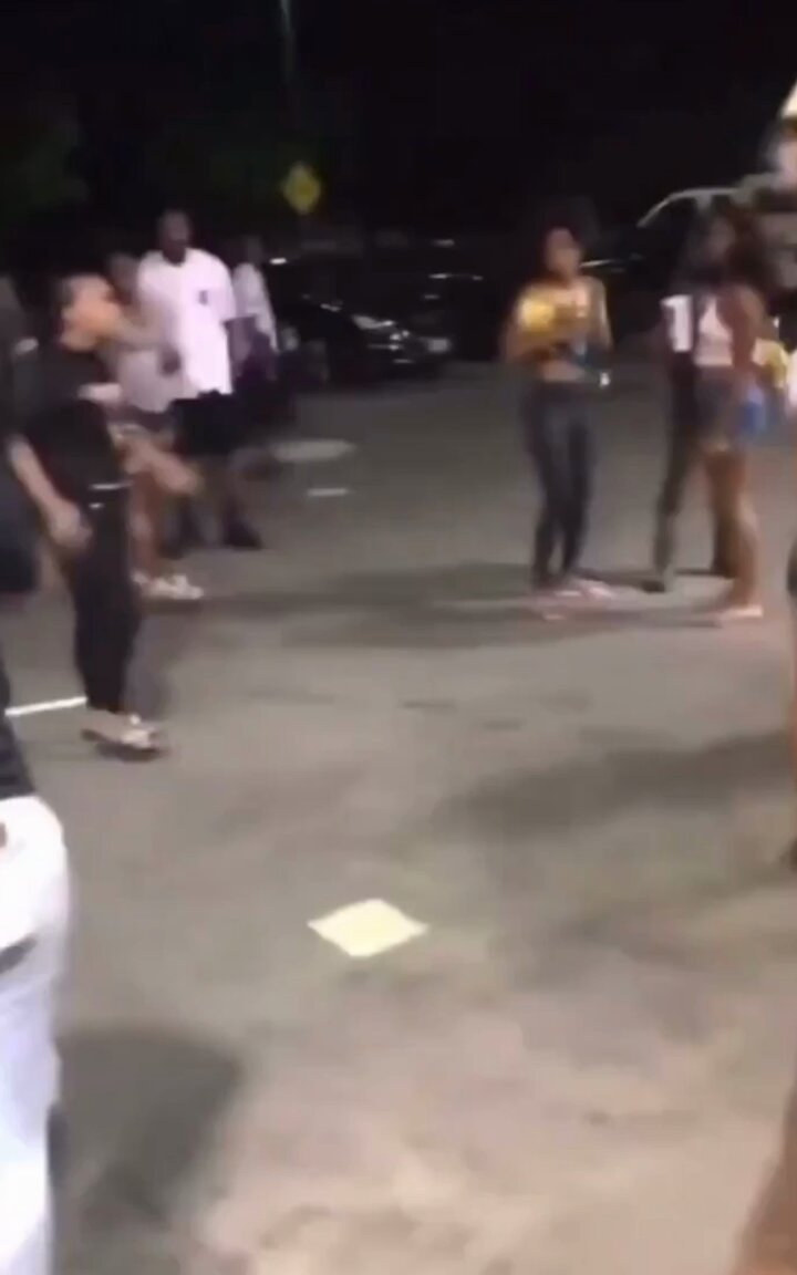 Girl beats the sht out of her for disrespecting her in front of everyone talking sht in the gas station party with girls #fight #Fights #fighting