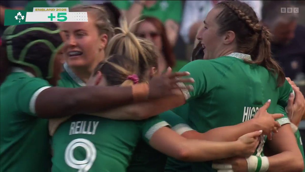 What a dream start for Ireland! 🤩 Amee-Leigh Costigan scores their first try on their return to the Women's Rugby World Cup after an eight-year wait 🙌 #RWC2025 #BBCRugby