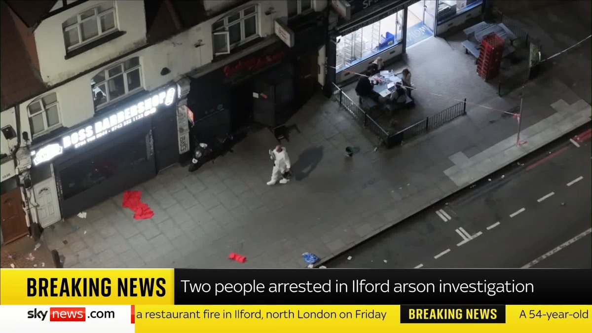 BREAKING: Boy, 15, and man, 54, arrested in Ilford arson investigation 📺 Sky 501, Virgin 602, Freeview 233 and YouTube