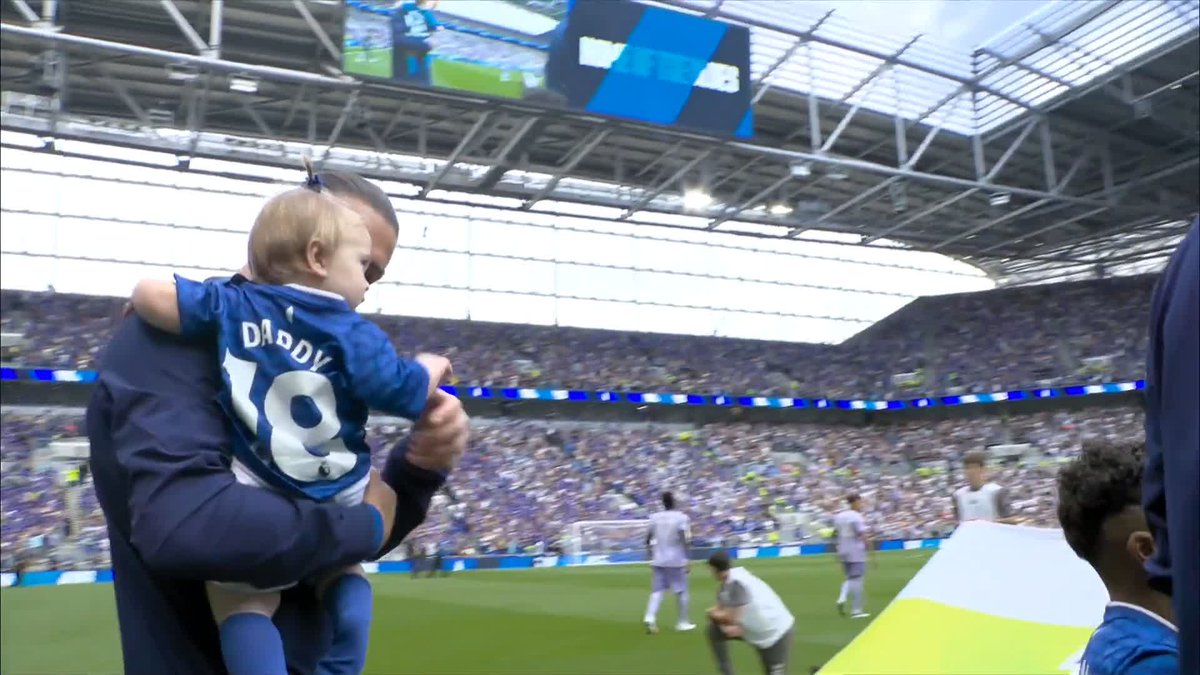 Everton walk out for their first Premier League game at the Hill Dickinson Stadium 🏟️🔵