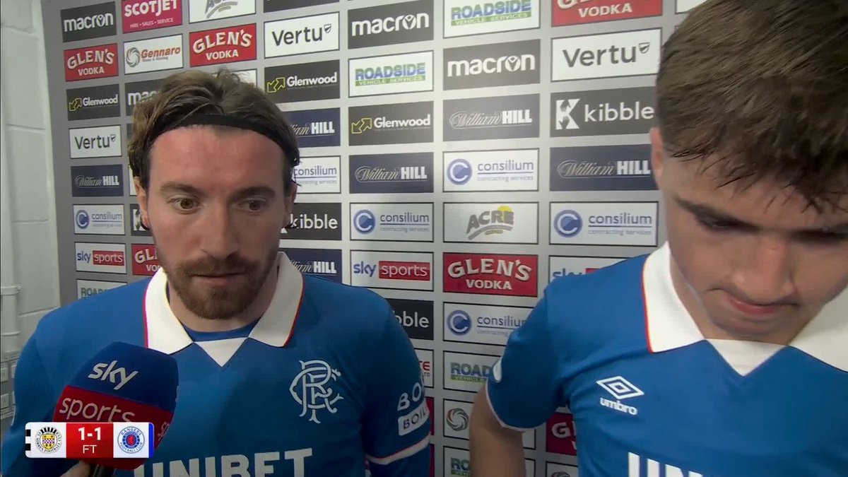 🔵 "Bitterly disappointed... thankfully Findlay came on and managed to get us a point" ⏩ "We look forward to Celtic next week... see what happens" Hear from Joe Rothwell &amp; Findlay Curtis after Rangers' draw with St Mirren ⤵️