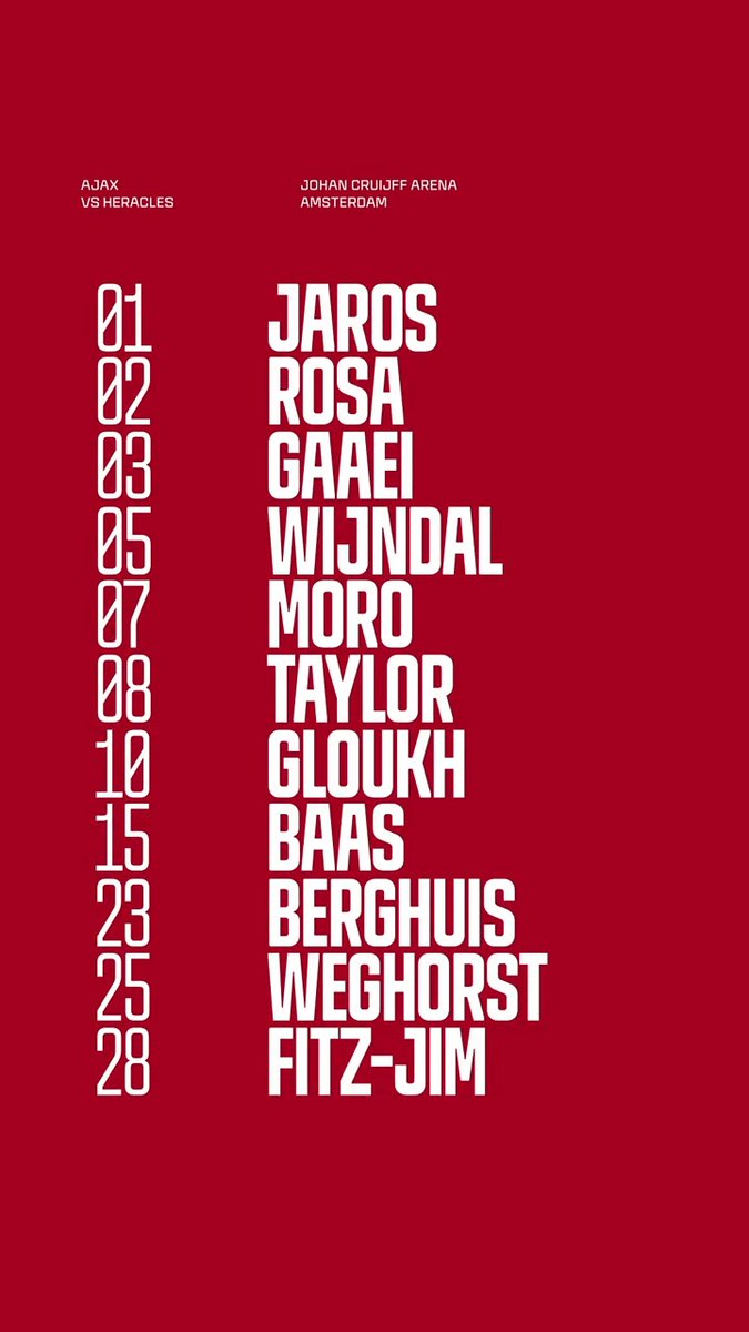 Today's Ajax XI is here! ❌❌❌ #ajaher