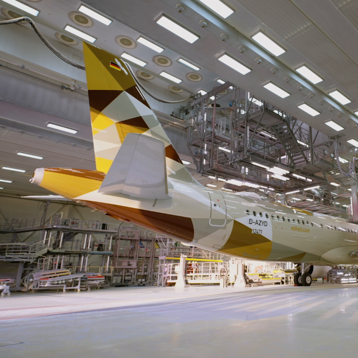 Every detail matters ✨ From its fresh livery to its first takeoff, the A321LR’s journey is one for the books ✈️ #Etihad #BeyondBorders #A321LR