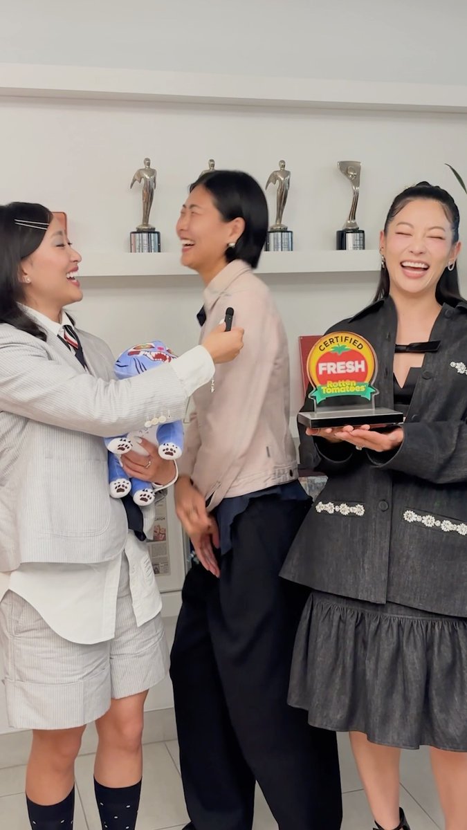 The cast of #KPopDemonHunters react to the film being Certified Fresh! 🍅