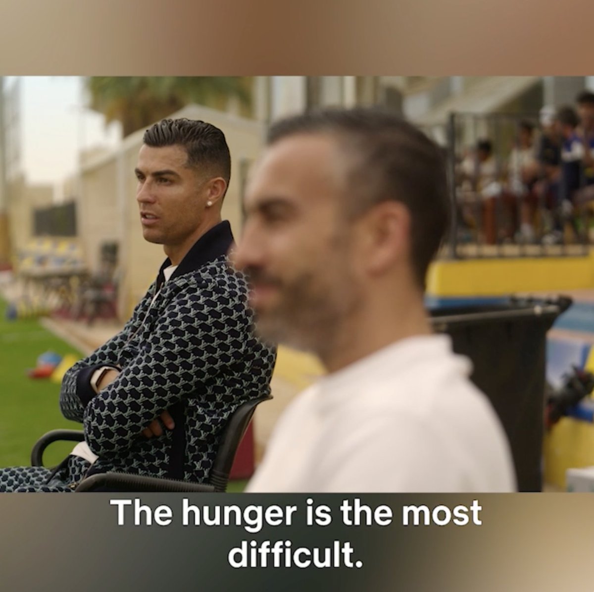 “I think he will be bigger than me. … The hunger is the most difficult.” Cristiano Ronaldo watching his son Cristiano Jr. train with the Al Nassr academy ❤️🐐