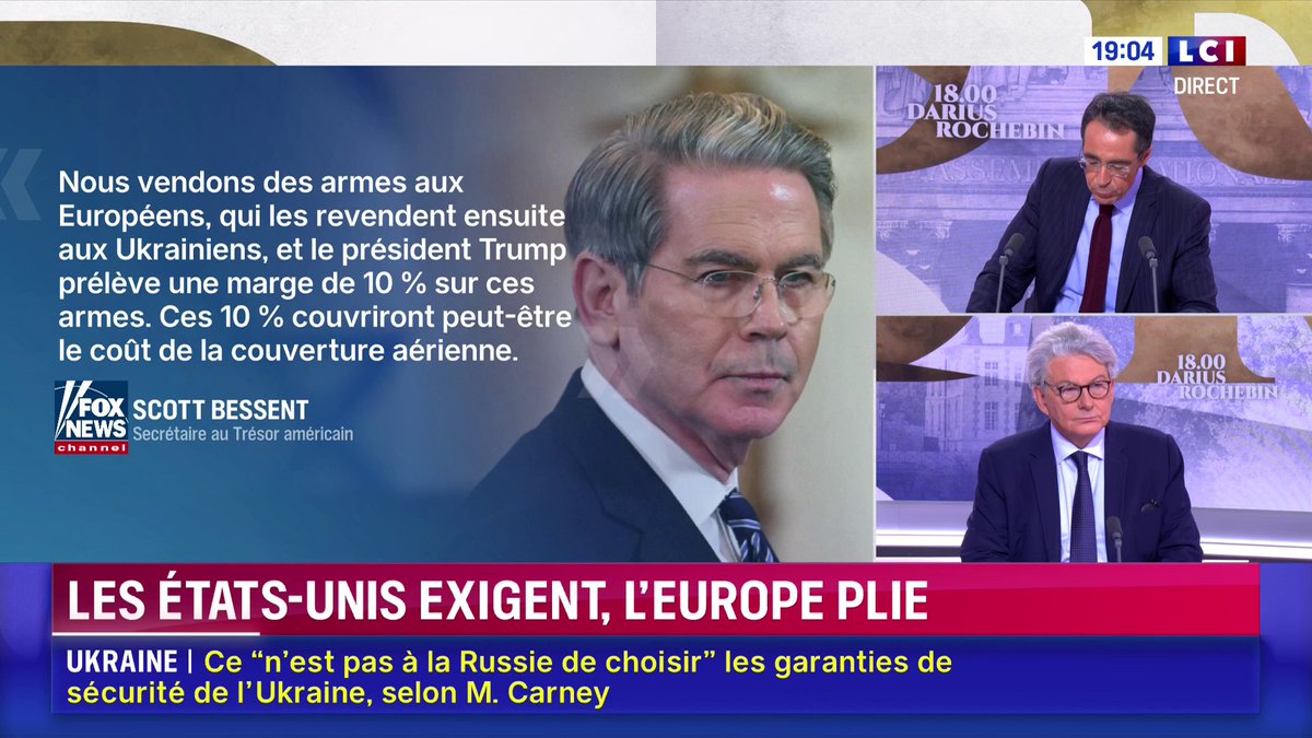 🗣️ "Nous ne nous y sommes pas très bien avec cette nouvelle administration Trump" déplore Thierry Breton qui estime que le président américain "fait du business sur le dos de ceux qui veulent bien se laisser faire" ▶️ Darius Rochebin