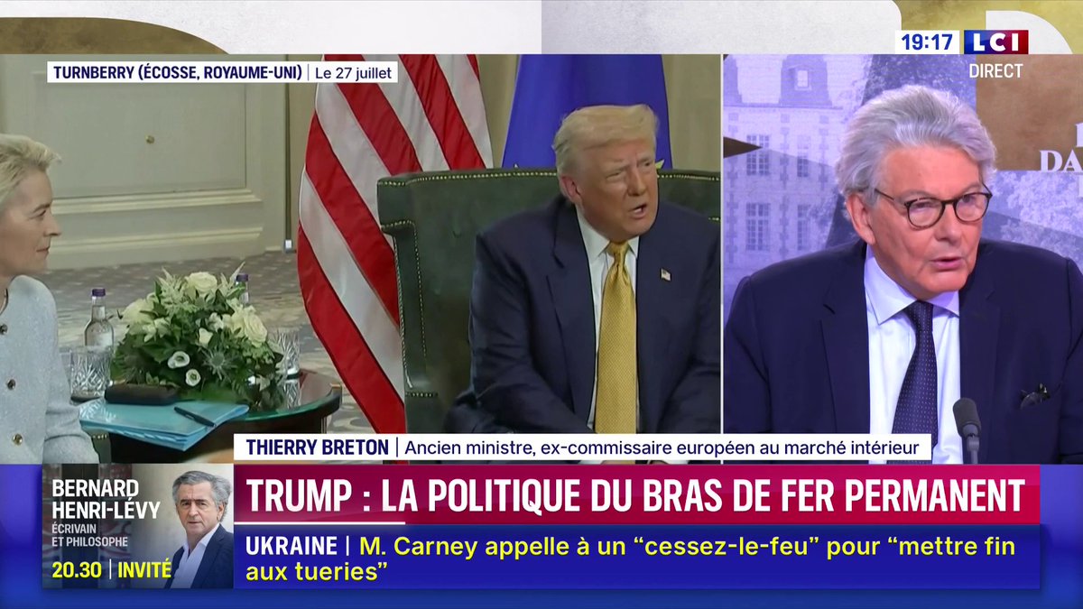 🗣️ "Depuis 1945, la très grande majorité de l'Europe, sauf la France, dépend des États-Unis pour sa défense et ne paie pas pour sa défense" rappelle Thierry Breton ▶️ Darius Rochebin