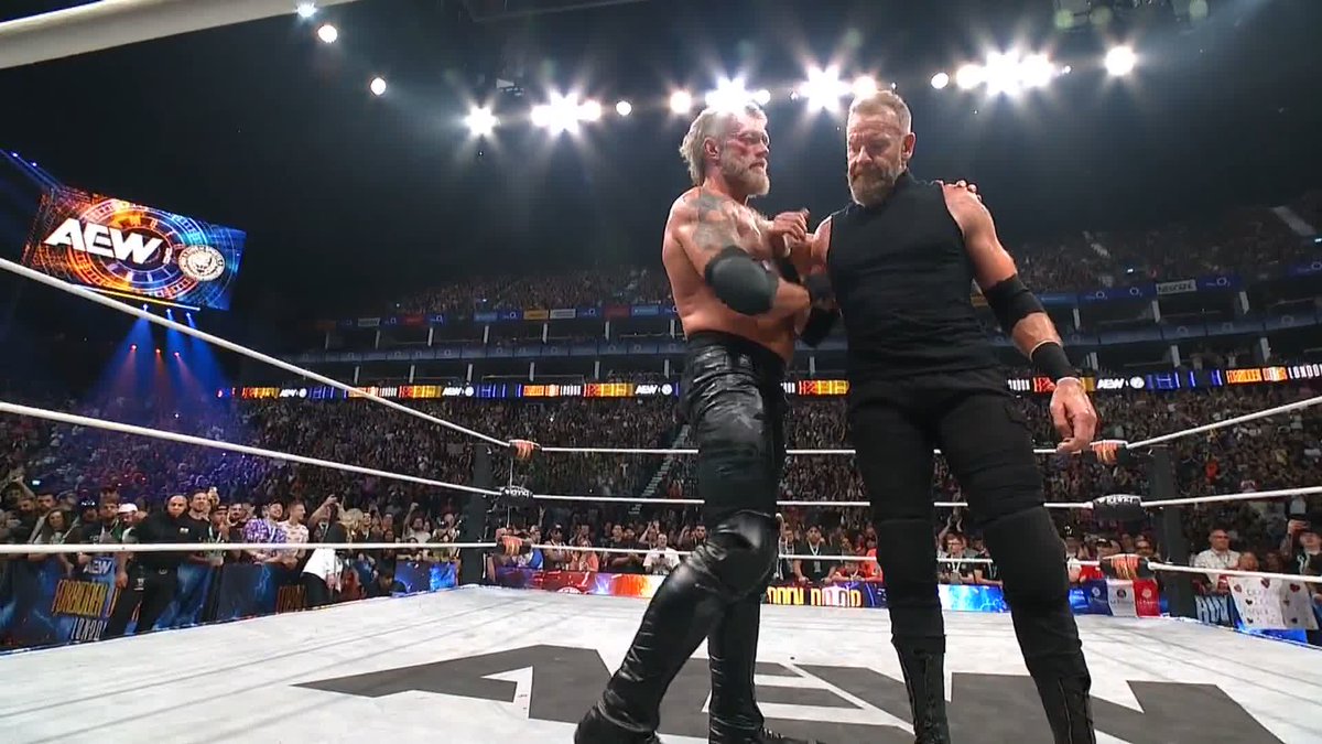 Christian Cage did the handshake with Adam Copeland but REFUSED THE HUG. Not yet, buddy.