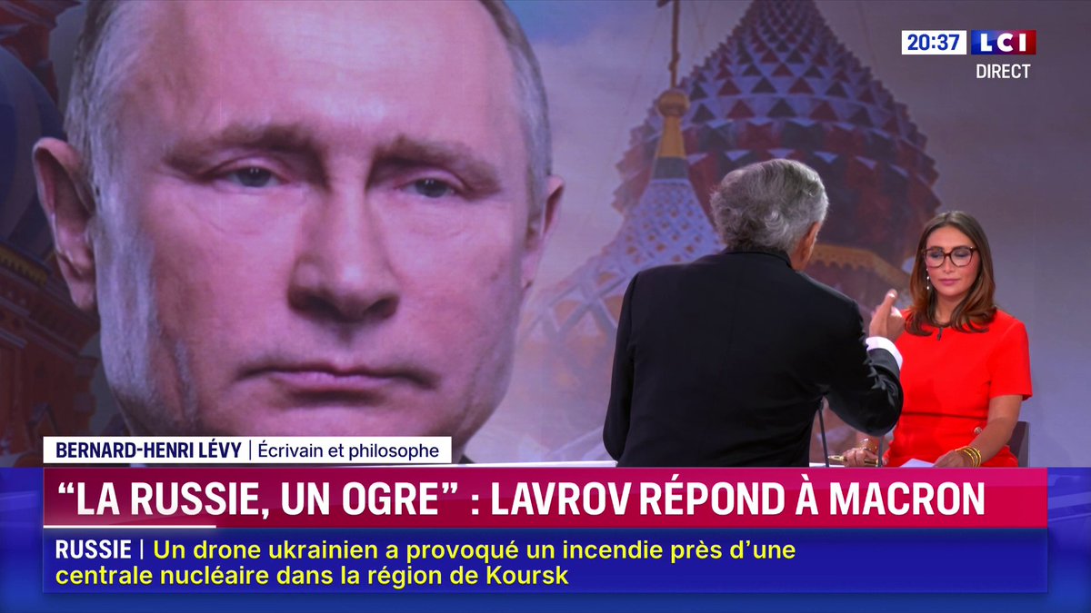 🗣️ "La Russie" de Vladimir Poutine est "un ogre à nos portes" selon Emmanuel Macron : "cette analyse me semble impeccable" juge Bernard-Henri Lévy ▶️ ✦ Margot Haddad ✦