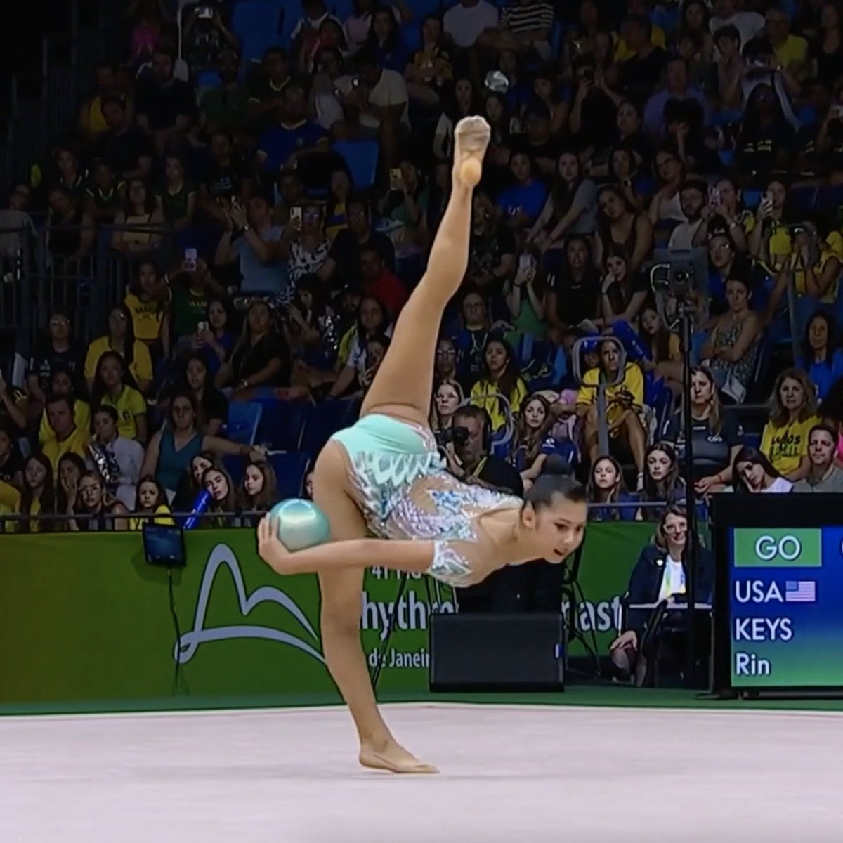 16-year-old Rin Keys made history with this performance to become the first American to win a rhythmic gymnastics world championships medal! 🇺🇸🥈 USA Gymnastics