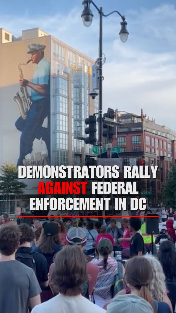 Protesters gather in Washington, D.C., to demand an end to increased federal presence amid President Trump's crime crackdown.
