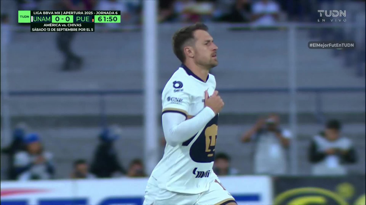 🚨🏴󠁧󠁢󠁷󠁬󠁳󠁿😼 Aaron Ramsey debuta con Pumas oficialmente. Tras más de 50 días de su arribo a México, el galés por fin debuta con los universitarios.