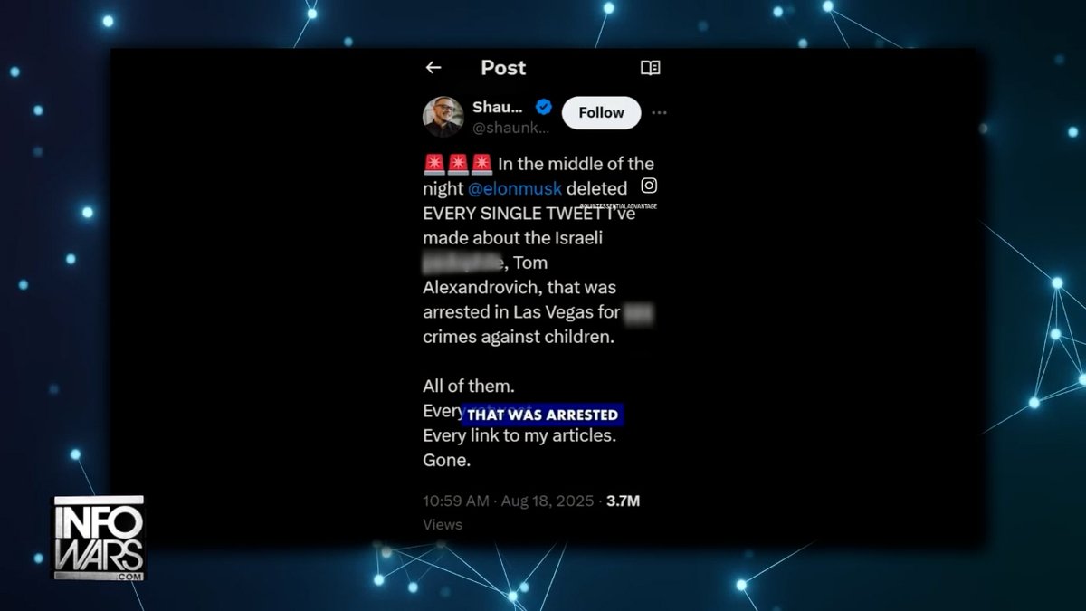 BREAKING: X Confirms That The Removed Accurate Post (Reporting On The Arrest Of The Head Of Israel's Cyber Security Command In Las Vegas For Attempting To Lure A Disabled Child For Sex) Came From The Very Agency That The Alleged Predator Headed Up! Meanwhile, Benjamin Netanyahu's Office Is Still Pushing The Preposterous Claim That The Entire Story Is A Hoax