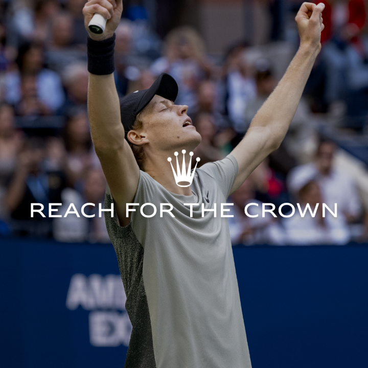 Pressure begets perfection. Quiet and deeply analytical, Jannik Sinner has made a meteoric rise, always seeking a higher challenge. We are honoured to accompany him as he continues to make his mark in a new era of men’s tennis. REACH FOR THE CROWN. #RolexFamily #Reachforthecrown