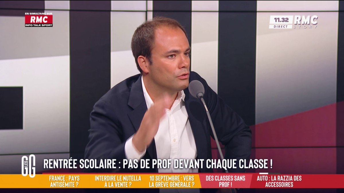 👩🏫 Rentrée scolaire : pas de prof devant chaque classe… 🗣️ Charles Consigny : "Il n'y a pas assez de temps de travail des profs ! Il faut que les profs soient dans les écoles 40h/semaine et tu auras des profs devant les classes ! Et il faut les payer pour ça !" #GGRMC