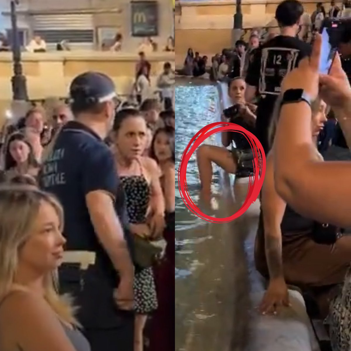 🦶⛲️Turista es multada por mojarse los pies en la Fontana di Trevi Una joven argentina fue multada con 500 euros y expulsada temporalmente de áreas públicas en Roma. Las autoridades refuerzan la normativa para proteger el monumento. Más videos similares➡️