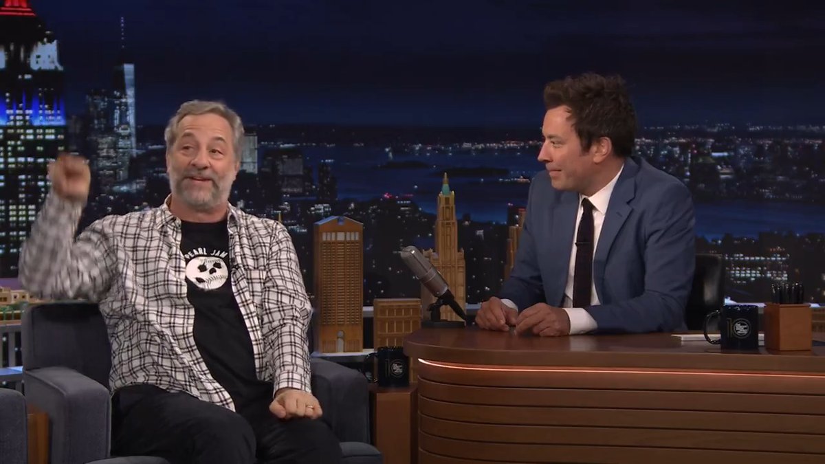 Judd Apatow explains how Seth Rogen came up with the “Kelly Clarkson” line in The 40-Year-Old Virgin 😂 #DuringCommercialBreak #FallonTonight