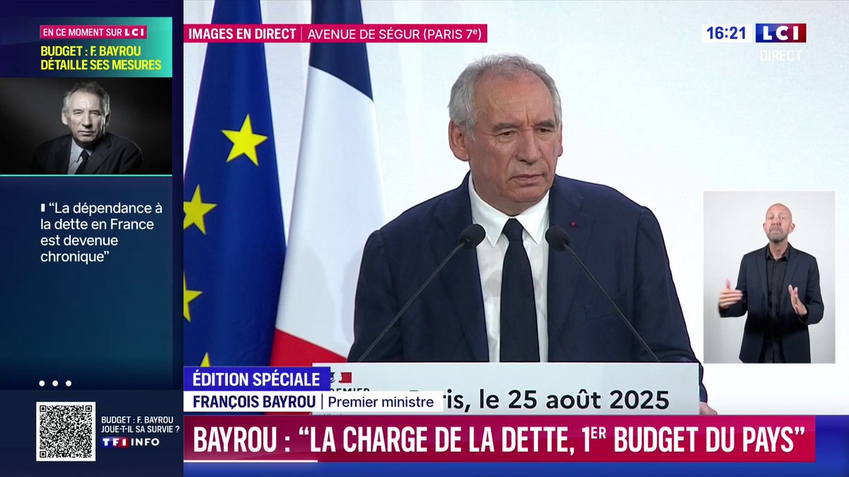 🔴 Budget : la conférence de presse de François François Bayrou 🗣️ "La charge de la dette va devenir cette année le budget le plus important de la Nation"