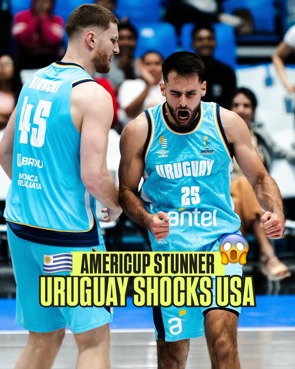 Unreal W by Uruguay 😳 It's only their second victory over USA at the #AmeriCup, and their first since 2001 🇺🇾
