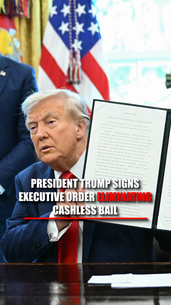 BREAKING: President Trump signs executive order that aims to eliminate cashless bail for arrested suspects