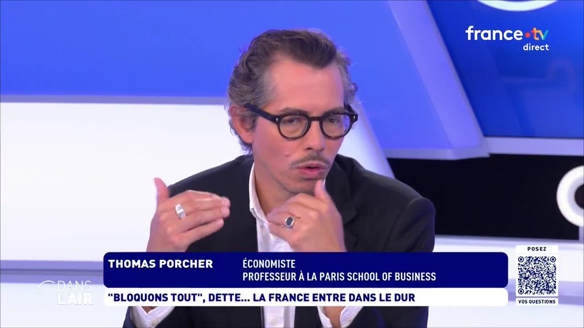 "#Bayrou a fait un discours alarmiste. Mais le #déficit s'explique aussi par une #politique qui a été appliquée. Le fait de délocaliser un certain nombre d'#industries qu'on jugeait pas extraordinaires par exemple, ou de baisser si fortement la fiscalité." Thomas Porcher #Budget