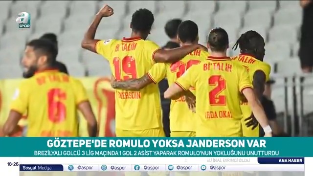🟡🔴 Göztepe'nin Brezilyalı golcüsü Janderson, 3 lig maçında 1 gol ve 2 asist yaparak Romulo'nun yokluğunu unutturdu.